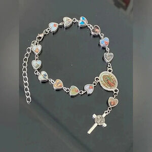 Gorgeous Rosary Style Catholic Christian Cross Bracelet NEW